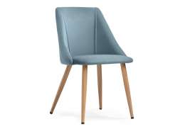 Стул на металлокаркасе Morgan light blue / wood (53x56x86)